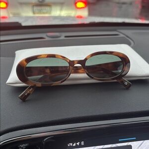 Le Specs Brown Oval Sunglasses